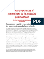 Ultimos Avances en El Tratamiento de La Ansiedad Generalizada