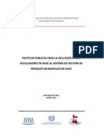 Recicladores en Chile Política Pública