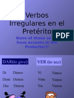 Verbos Irregulares en El Preterito