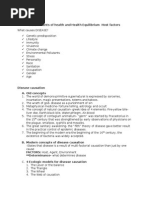 Determinants of Health and Health Equilibrium Host Factors