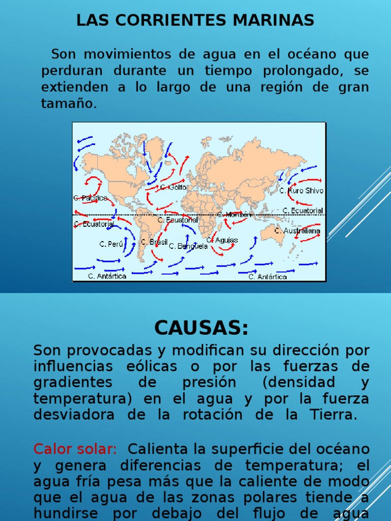 CORRIENTES MARINAS Velocidad del viento Océanos