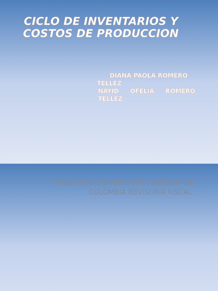 Ciclo de Inventarios y Costos de Produccion | PDF | Costo | Inventario