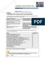 Media Studies Assignment Learner Feedback Sheet OCR