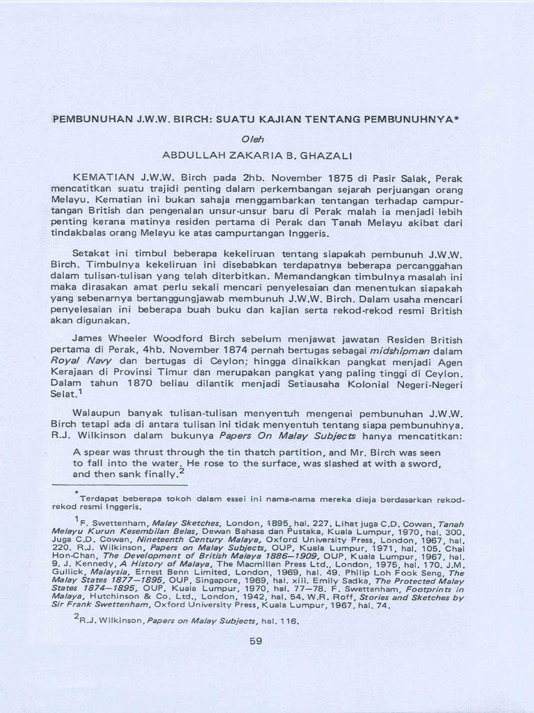 Pembunuhan Jww Birch Pdf
