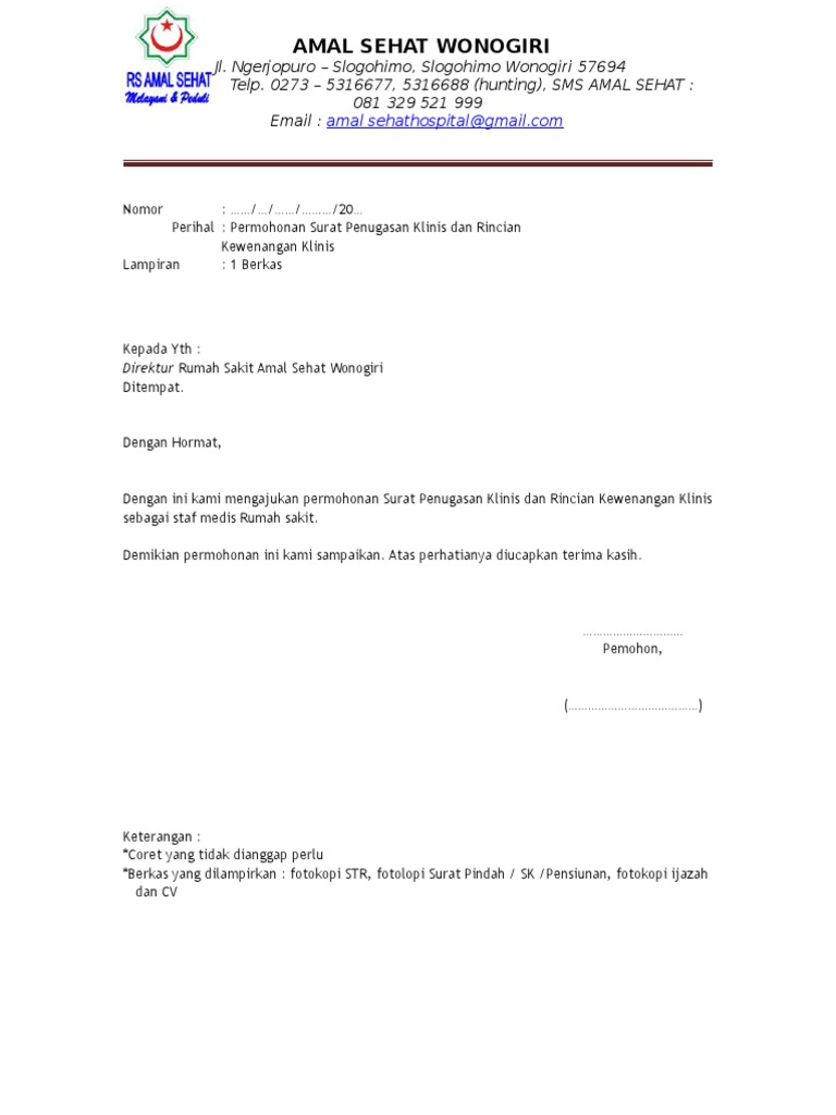 Surat Penugasan Klinis