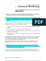 Chemistry - Chemical Monitoring and Management