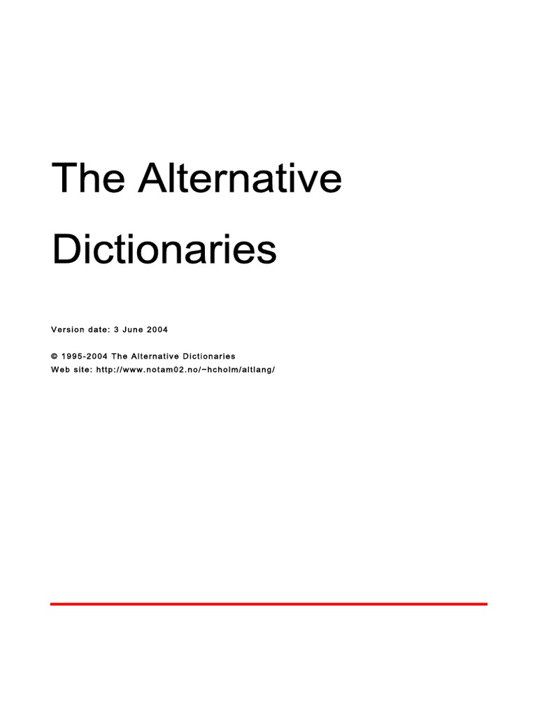 The Alternative Dictionaries - Many Languages | PDF
