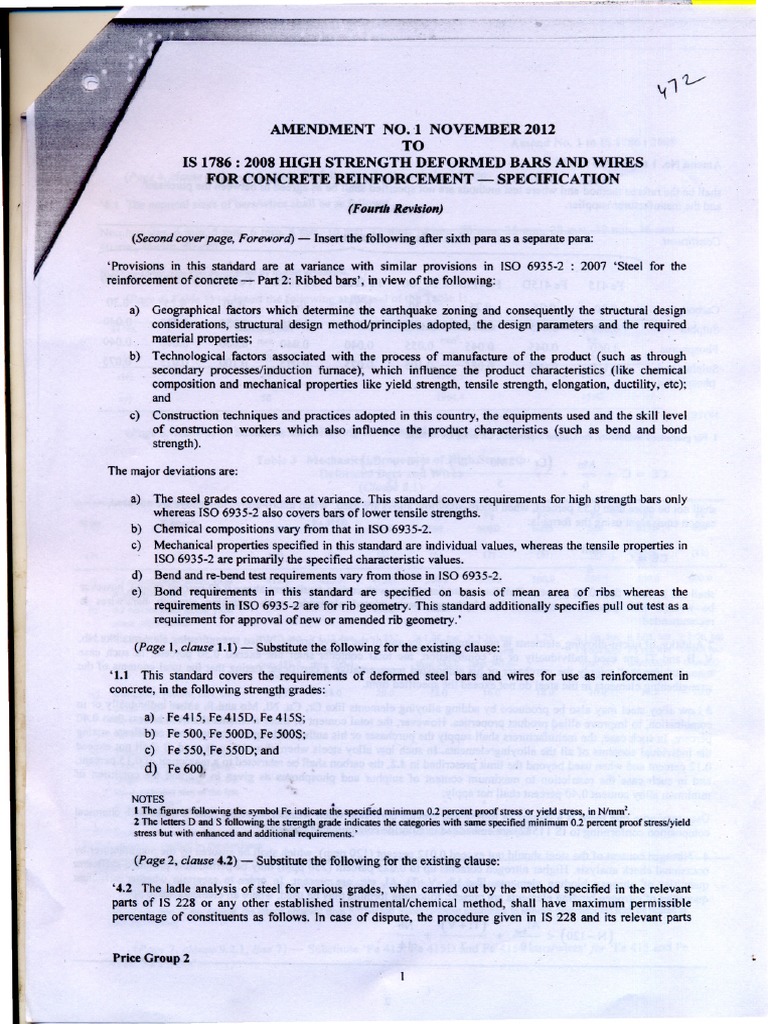 amendment-1-of-is-1786-2008-pdf-strength-of-materials-yield