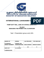Institute of Teacher Education Ministry of Education Malaysia
