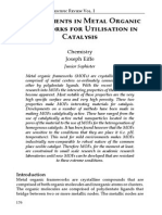 Developments in Metal Organic Frameworks For Utilisation in Catalysis