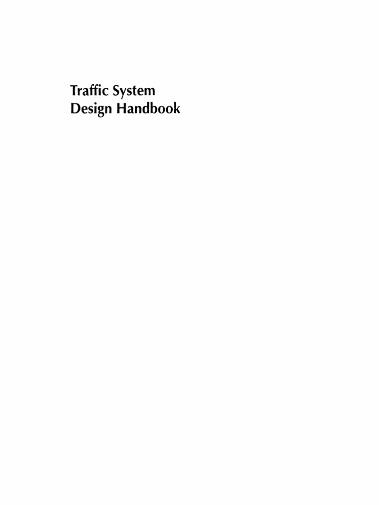 Traffic System Design Handbook PDF Probability Distribution