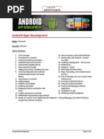 Android Apps Development: Mode: Classroom Duration: 40 Hours Course Contents