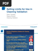 Setting Limits For Use in Cleaning Validation