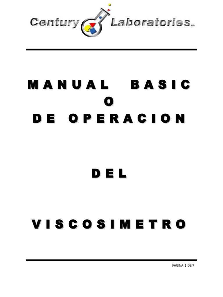 Manual de OperacionViscosimetro Brookfield RVT PDF Viscosidad