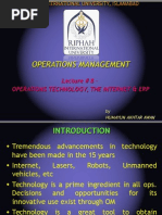 Lecture 8 - Operation Technology, The Internet & Erp