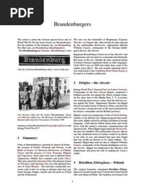 Wiki Brandenburgers Commandos Military Units And - 