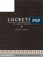 David N. Sedley Lucretius and The Transformation of Greek Wisdom 1998