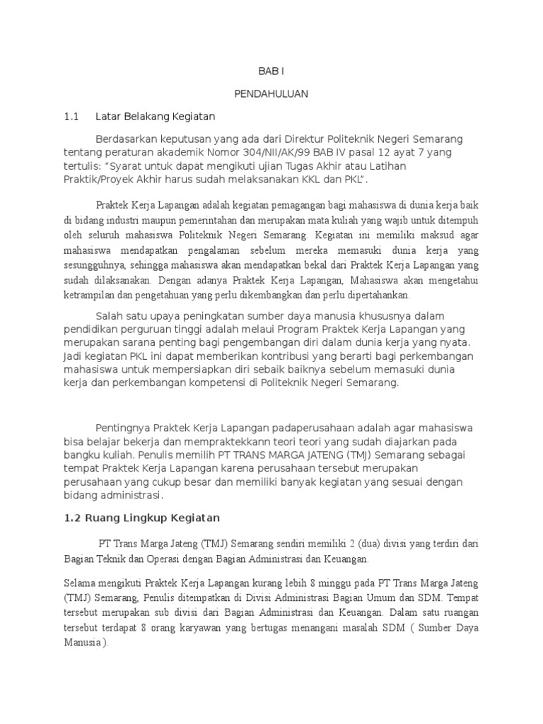 Contoh Laporan Pkl Di Pt Jasa Raharja - Seputar Laporan