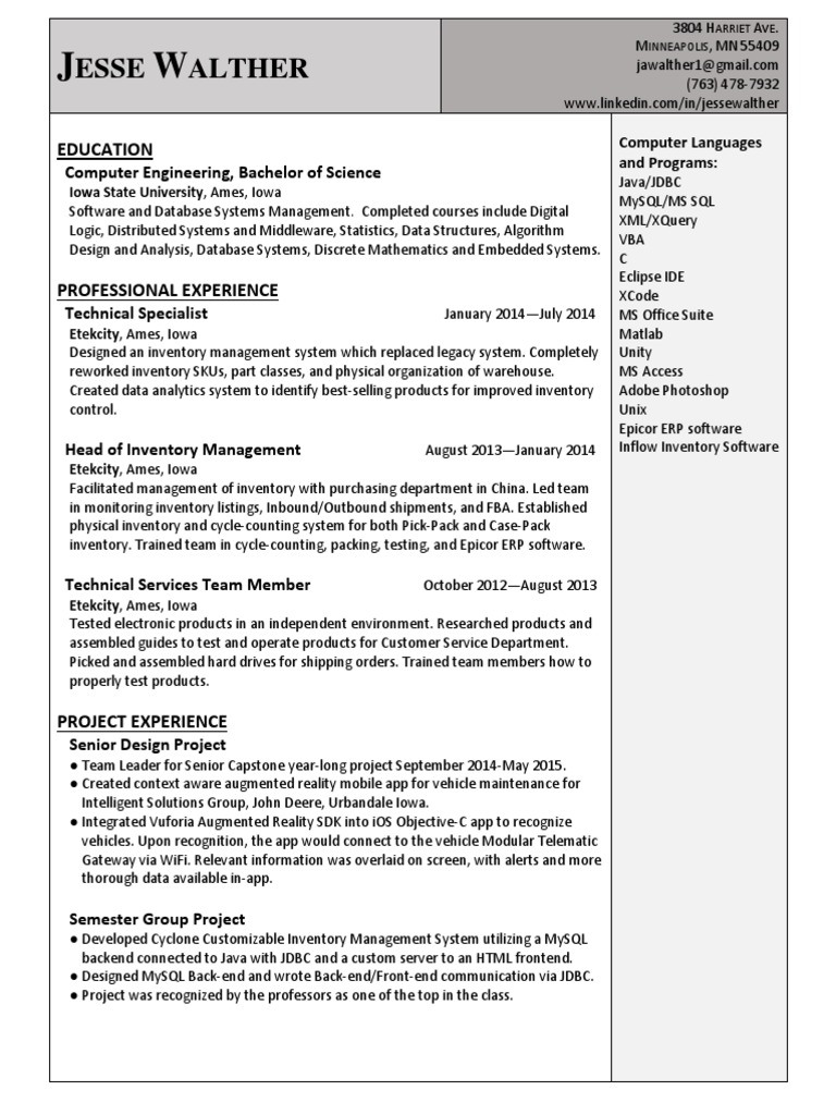 jwalther resume Augmented Reality Analytics
