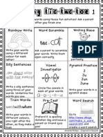 Spelling Words Tictac Toe Homework Helper