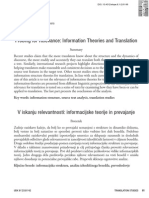 Probing For Relevance: Information Theories and Translation