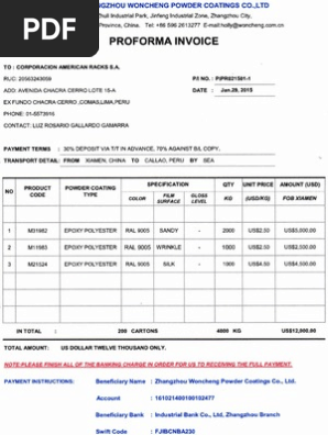 Proforma Invoice