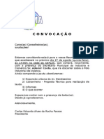 Convocação Reunião Ordinária 27.08.15