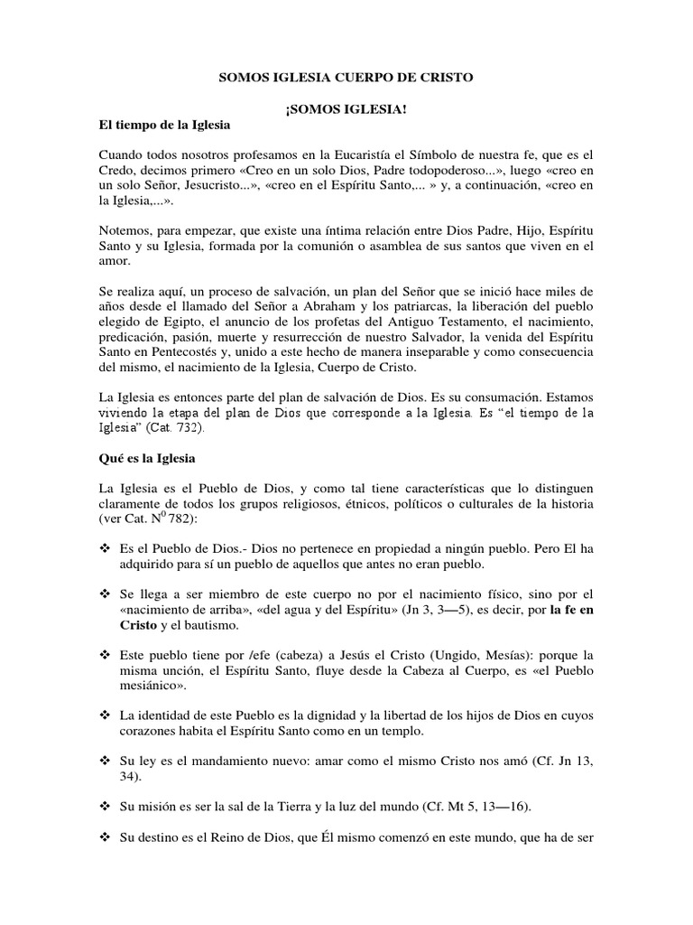 Somos la Iglesia de Cristo | PDF | eucaristía | Cristo (título)
