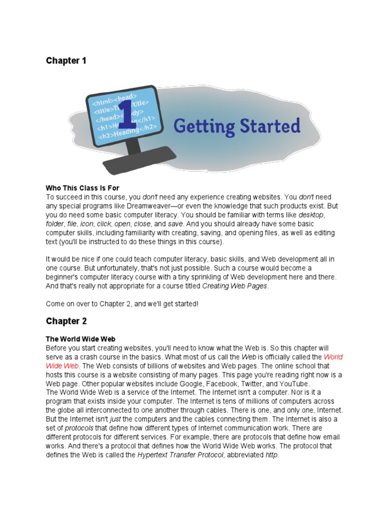 Html-Lesson1creatingwebpages HTML | PDF | Html | World Wide Web