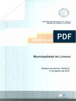Informe de Investigacion Especial 763-15 Municipalidad de Linares Presuntas Irregularidades - Agosto 2015