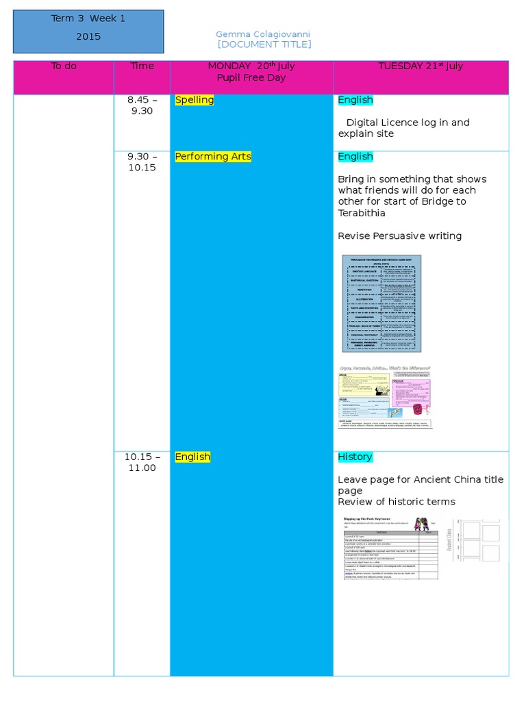 Term 3 Week 1 | PDF