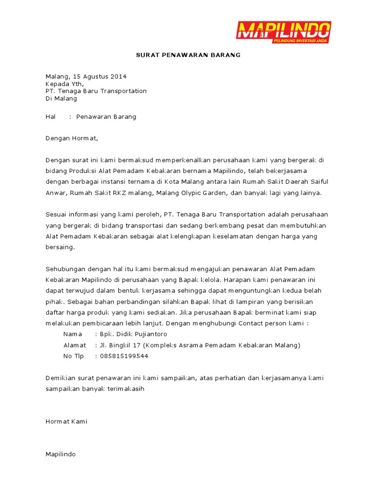 Download 81+ Contoh Surat Surat Penawaran Barang Terbaru Gratis