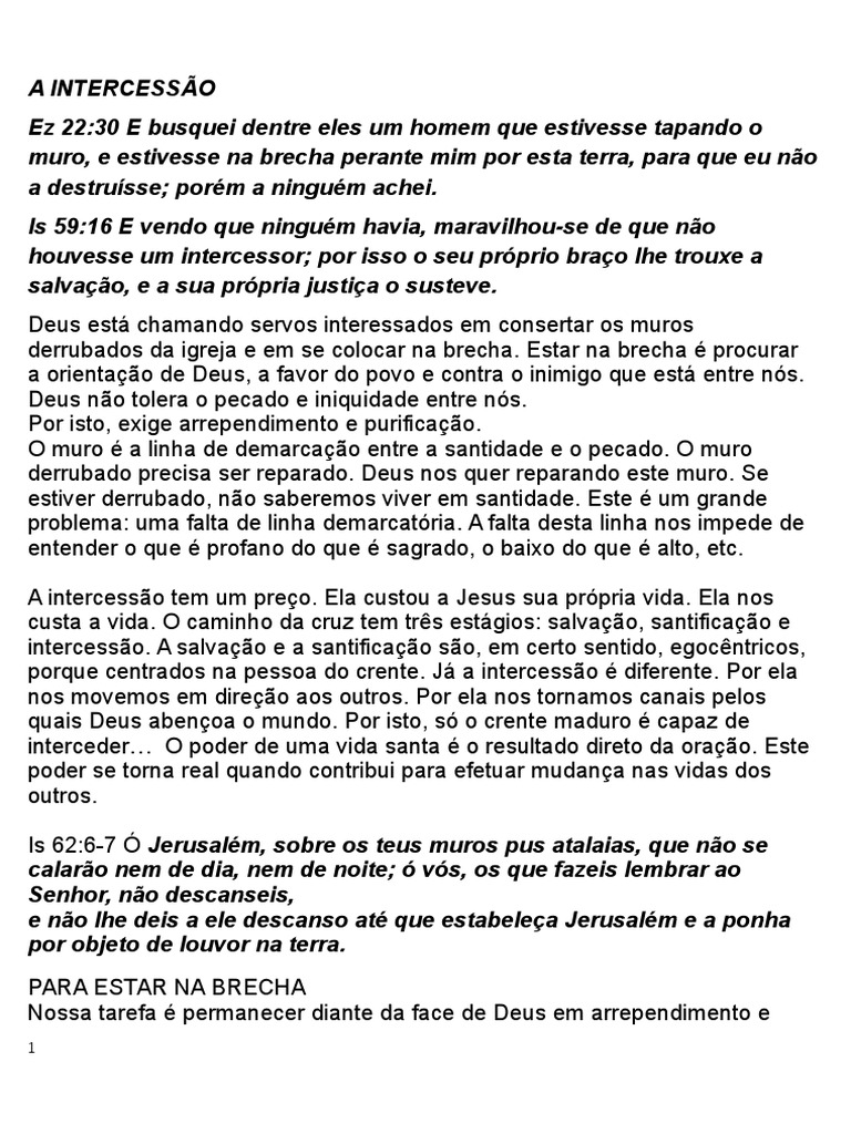 A Intercessao - Manual. Estudos | PDF | Oração | Oração do Senhor