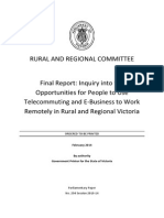 Telecommuting and E-Business To Work Remotely in Regional Vic