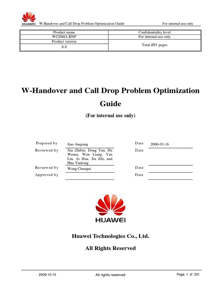 WCDMA Handover and Call Drop Analysis | PDF | High Speed Packet Access ...