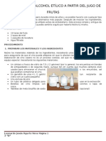 Obtención Del Alcohol Etílico A Partir Del Jugo de Frutas