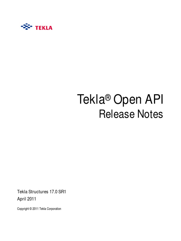 Tekla open api release notes 17 0sr1 pdf trademark license
