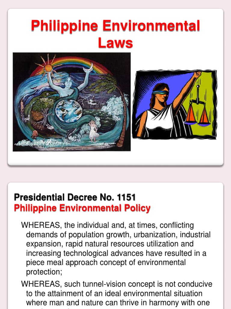 Philippine Environmental Laws PDF Environmental Impact Assessment