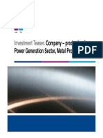 Investment in Power Generation Components Manufacturer