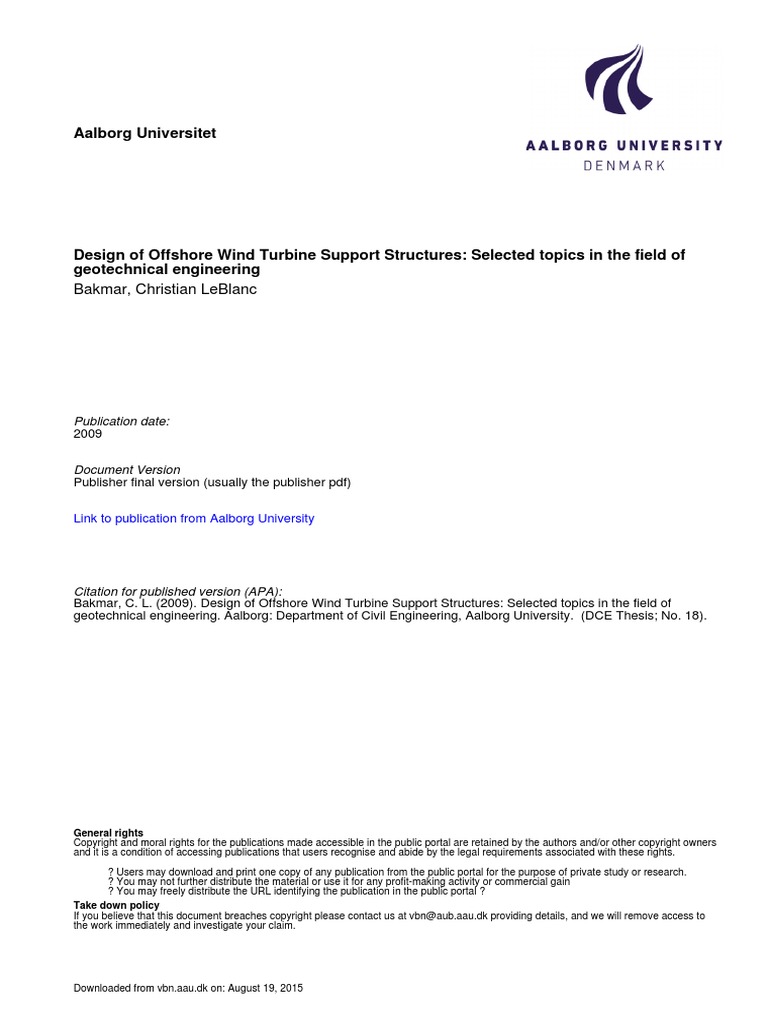 Design of Offshore Wind Turbine Support Structures | PDF | Deep ...