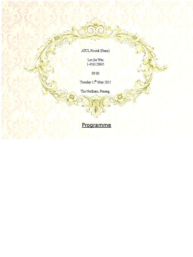 ATCL Piano Program Notes | PDF | Classicism | Musicology