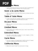 Types of Menu