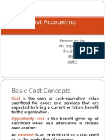 Cost Accounting: Presented by Ms Sophie A.D Final Year MHA JNMC