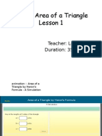 Unit 1: Area of A Triangle Lesson 1: Teacher: Le Thi Nga Duration: 35 Minutes