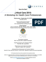 Save The Date Critical Care 2015