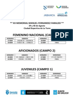 Calendario Torneo F. FARALDO 2015