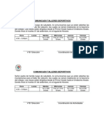 Comunicado Talleres Deportivos Natación