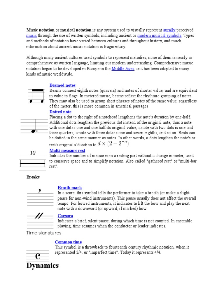 Notes | Musical Notation | Notation