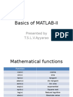Basics of Matlab-II