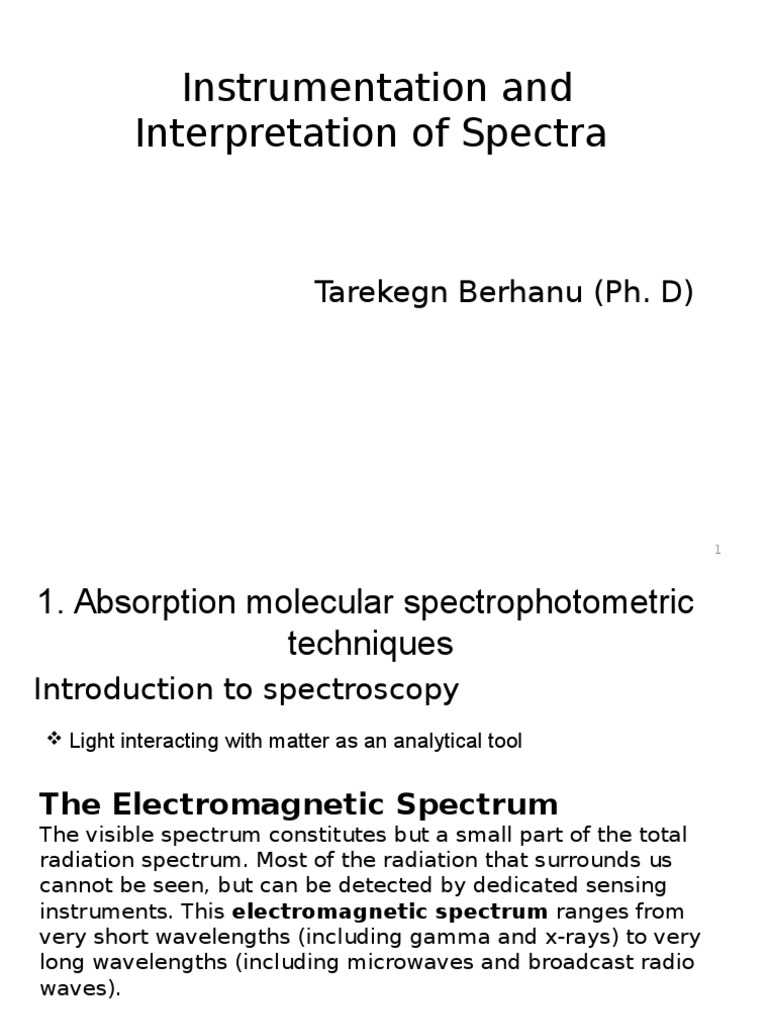 Instrumental Analysis Spectroscopy ppt12 PDF UltravioletVisible